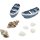 Maritime Miniatur Polyresin Dekoartikel2 Boote - Boot und Muscheln blauweiß