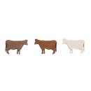 Miniatur Holzstreu Kühe 24 Stück 2x1,2 cm...