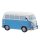 Polyresin 1 Bus 8x3,5 Auto Kultauto blau weiß Streudeko Deko Miniatur Minigarten