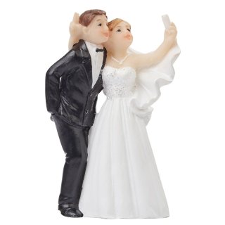 Polyresin Selfie Brautpaar Braut und Bräutigam Eheleute Hochzeit Heiratsantrag