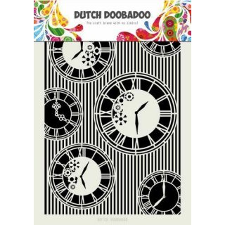 Stencil Dutch Boodaboo Mask Art stencil Zeit Uhr Streifen Clocks & Stripes A4