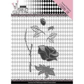 Yvonne Creations Pretty Pierrot 2 - Rose  Blume mit Blüte Blätter Knospe Rosen