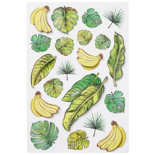 3D Sticker Aufkleber Embellischment Ziersticker Bananenblatt Großblatt Bananen