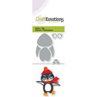Craft Emotions Stanzschablone für Stanzmaschine Pinguin mit Schal und Mütze