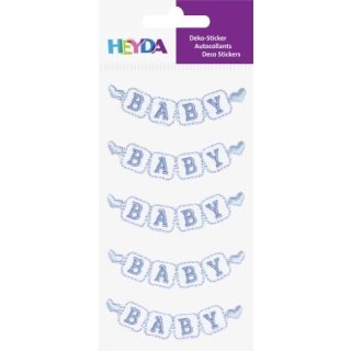 Deko textil Sticker Aufkleber Embellischment Ziersticker Baby Schriftzug blau