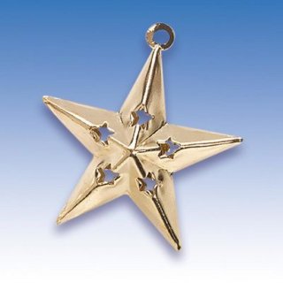 großes Glöckchen Glocke Katzenglöckchen Stern  Gold    45 MM  mit Öse