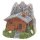 Polyresin Streudeko Deko Miniatur Minigarten Haus Berghütte mit Berghintergrund
