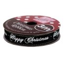 Ribbon 3 Meter Band mit Aufdruck  Happy Christmas schwarz...