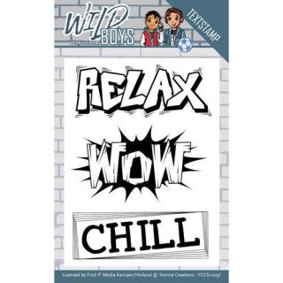 Silikonstempel Clear Stamp Yvonne creations Wild boys Serie Texts Schriftzüge