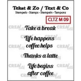 Silikonstempel Clear Stamps Crealies Bits & Pieces Texte für Coffee Latte