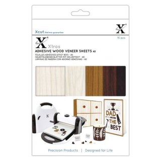 Xtra A5 Adhesive Wood veneer Sheets 15 St 5 Farben Holzstruktur Selbstklebend