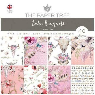 40 Scrapbooking Papier 15,2x15,2 cm The Paper Tree Boho Bouquets Mohnblume