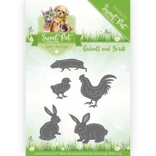 Amy Design Stanzschablone Sweet Pet Rodents and Bird Hase Küken Henne