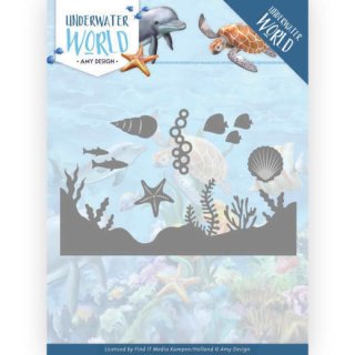 Amy Design Stanzschablone Underwater World Sea Life Meeresgrund mit Tieren