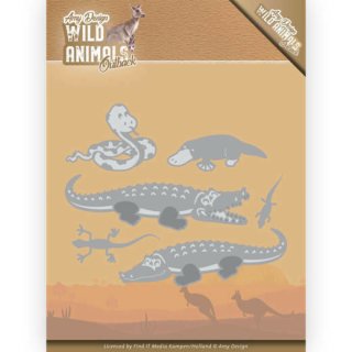 Amy Design Stanzschablone Wild Animals Outback Krokodil Schnabeltier Schlange