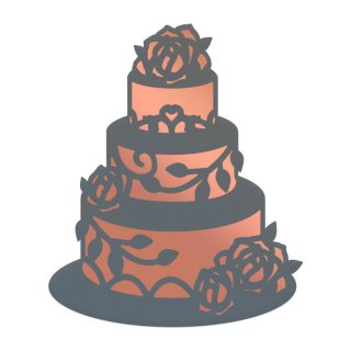 Cut & Foil Die wedding cake 67x80 MM   Couture Creations Embossing Stamp & cut