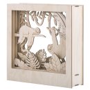 Holz Bausatz 3D Motivrahmen Story in  a box Faultier im Dschungel