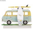 Holz Motive Bild Bus mit Surfbrett Camping f&uuml;r...