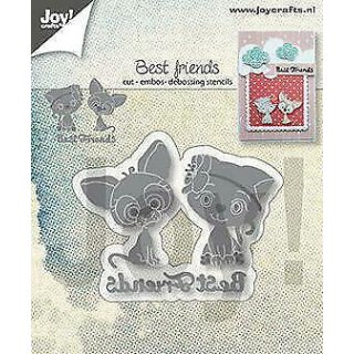 Joy! Crafts cutting stencil best friends Katze Hund Freundschaft