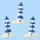 Maritime Miniatur Polyresin Dekoartikel 6 Stück Miniatur 2D Leuchtturm blauweiß