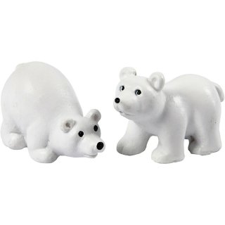 MiniaturEisbären Eisbär Polarbär Bär Dekoartikel Streudeko ca 4cm groß Weiß