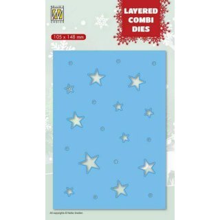 Nellie Snellen Stanzschablone Lyered combi dies Rectangle stars C Sterne