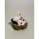 Polyresin 3D Storch im Nest Miniatur für z.B. Explosion Box Minigarten Diorama