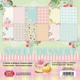 Scrapbooking Papier Craft&You Sweet Dessert Block mit 12 Blättern 30,5x30,5