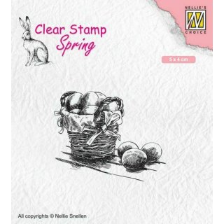 Silikonstempel Clear Stamp Nellie Snellen Spring Ostern Korb mit Eier SPCS012