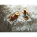 3 Deko Miniatur Baby Junge Boy blau Geburt Taufe Kinderwunsch Puppenhaus