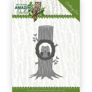 Amy Design Stanzschablone Amazing Owls Eule Uhu Käutzchen Kautz owl in a tree