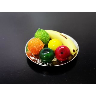 Deko Miniatur Minigarten Puppenhaus Diorama 1 Obstteller Obstschale mit Früchte