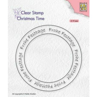 Silikonstempel Clearstamp Nellies Choice Christmas time Text Frohe Festtage