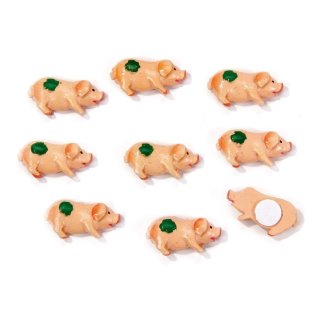 Miniatur &quot;halbes Schwein&quot; Gl&uuml;cksschwein 8 Mini Dekoartikel Streudeko Polyresin 