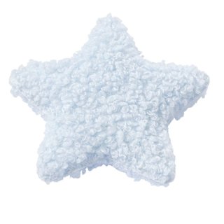Deko Teddyfell Stern hellblau 9 cm 2 Stück ausgestopft