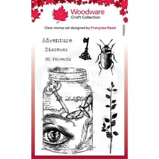 Silikonstempel Clear Stamps Woodware Craft CollectionFull Jar Glas mit Inhalt