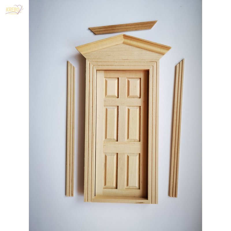 Puppenhaus Miniatur Interne Weiß Bemalt 5 Panel Holz Tür 