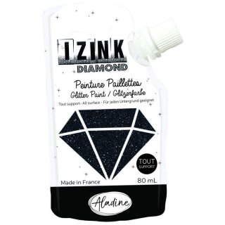 Izink Diamond Painture Paillettes Glitzerfarbe für jeden Untergrund geeignet schwarz silberglitzer