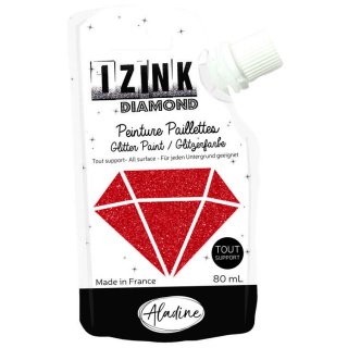 Izink Diamond Painture Paillettes Glitzerfarbe für jeden Untergrund geeignet rouge