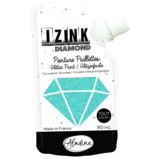 Izink Diamond Painture Paillettes Glitzerfarbe für jeden Untergrund geeignet türkise
