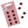 Kartenschmuck Scrapbooking 8 Brads silber klassikrot gefrostet Kreis 12 mm