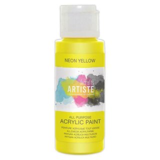 docrafts Acrylfarbe Pastell Neon kräftige Farben für Innenbereich Neon gelb