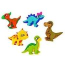 Motivknopf Dinos Dinosaurier 5 St&uuml;ck gepr&auml;gt,...