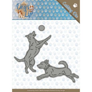 Amy Design Stanzschablone playing Dogs spielende Hunde Haustier Training