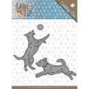 Amy Design Stanzschablone playing Dogs spielende Hunde...
