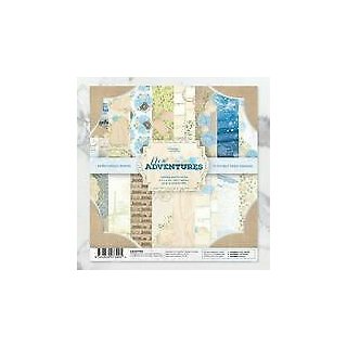 Papierset 24 Bogen beidseitig bedruckt New Adventures Vintage Optik Papier
