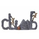 Polyresin Streudeko Deko Miniatur Minigarten climb Kletterer auf Schriftzug