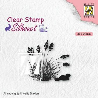 Silikonstempel Clear Stamp Silhouet Nellie Snellen blühendes Ufergras Gräser