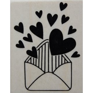 Stempel Holzstempel  Heart Love Post Liebesbrief Liebespost Post vom Herzen