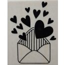 Stempel Holzstempel  Heart Love Post Liebesbrief...